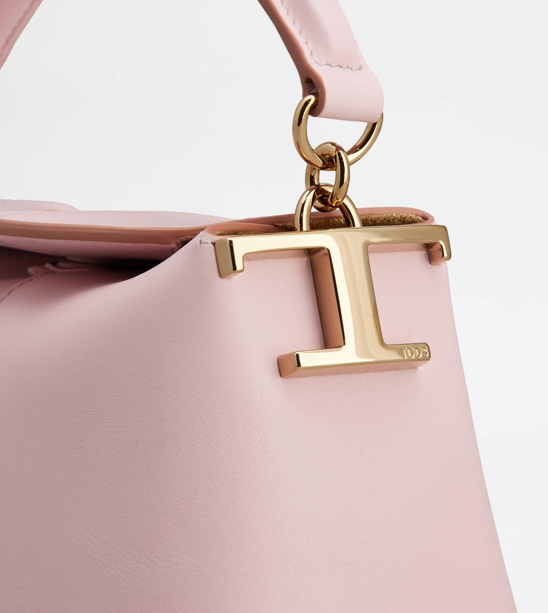 TOD'S T CASE TOTE MESSENGER BAG IN LEATHER MICRO - PINK - 5