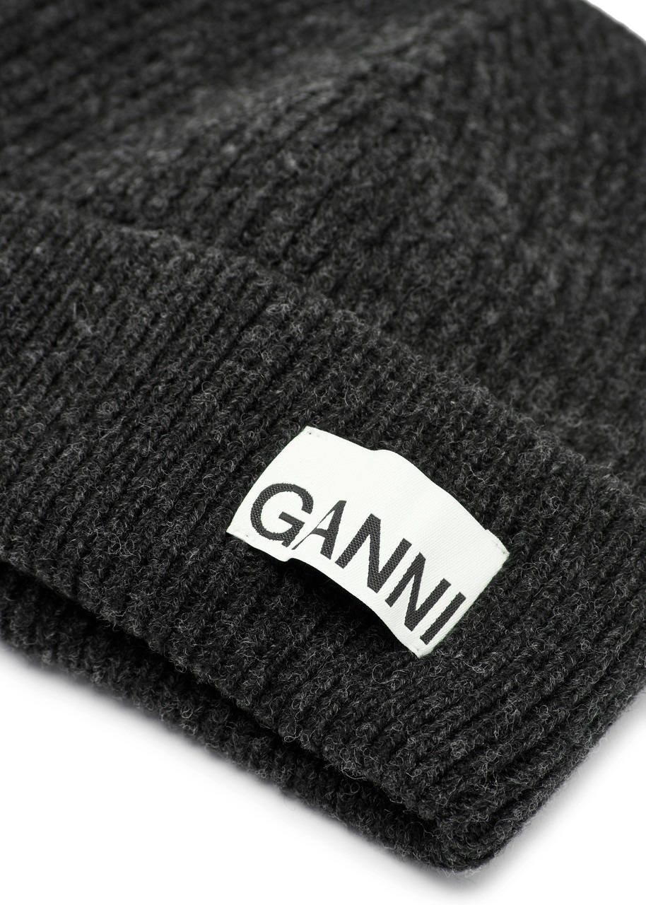 Ganni Logo Ribbed Wool-blend Beanie - 2