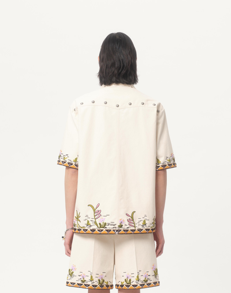 COTTON CANVAS SHIRT WITH FLORAL EMBROIDERY 7