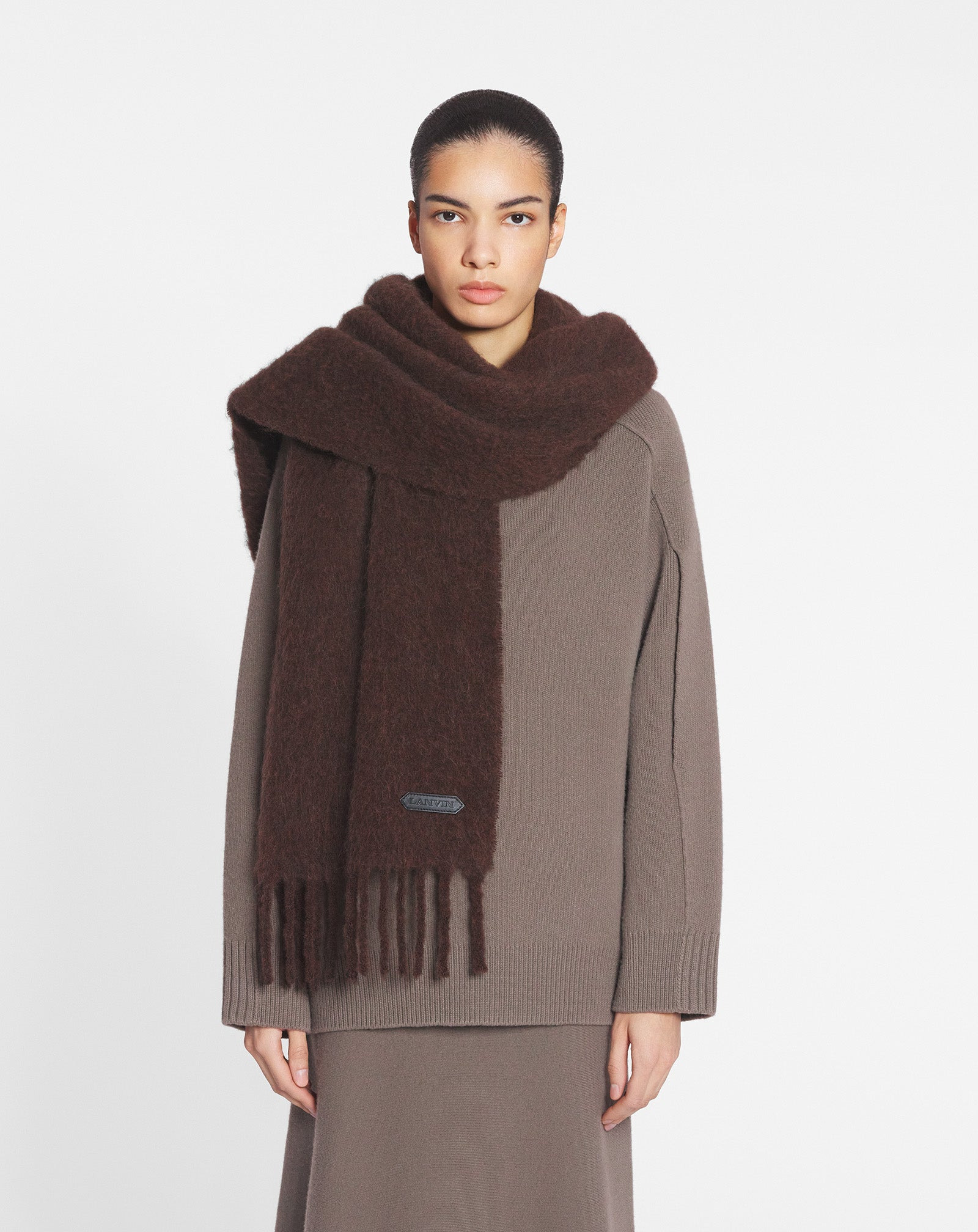 LANVIN FRINGED SCARF IN WOOL - 2