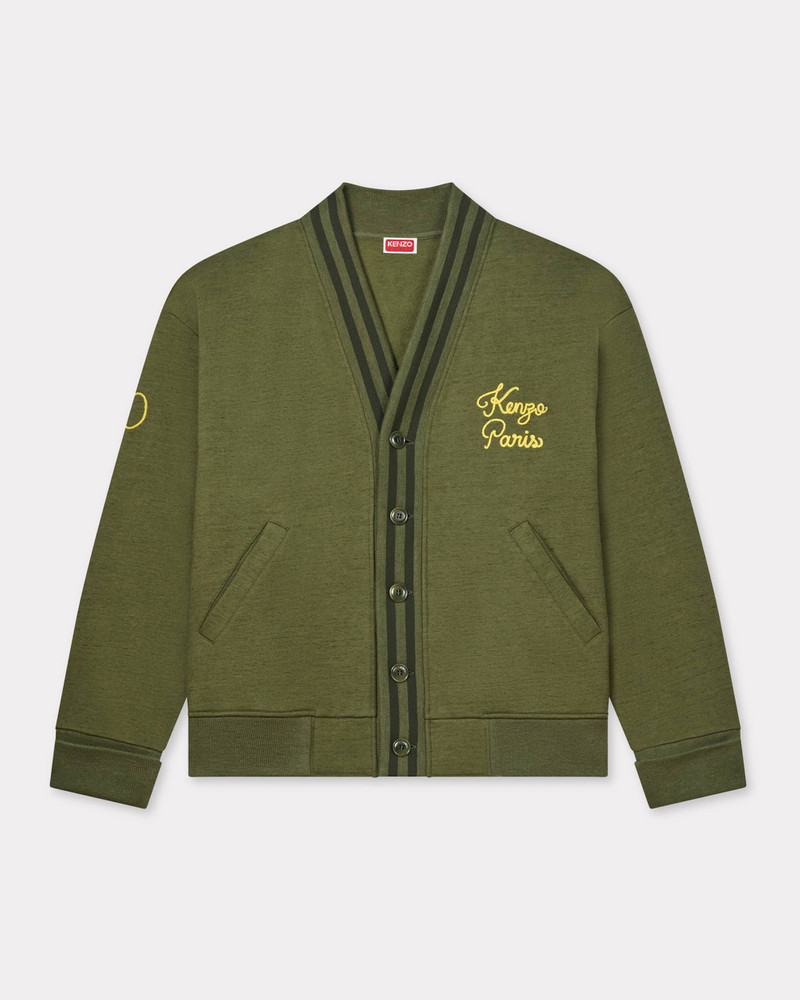 'KENZO Paris Chainstitch' embroidered cardigan in cotton 1