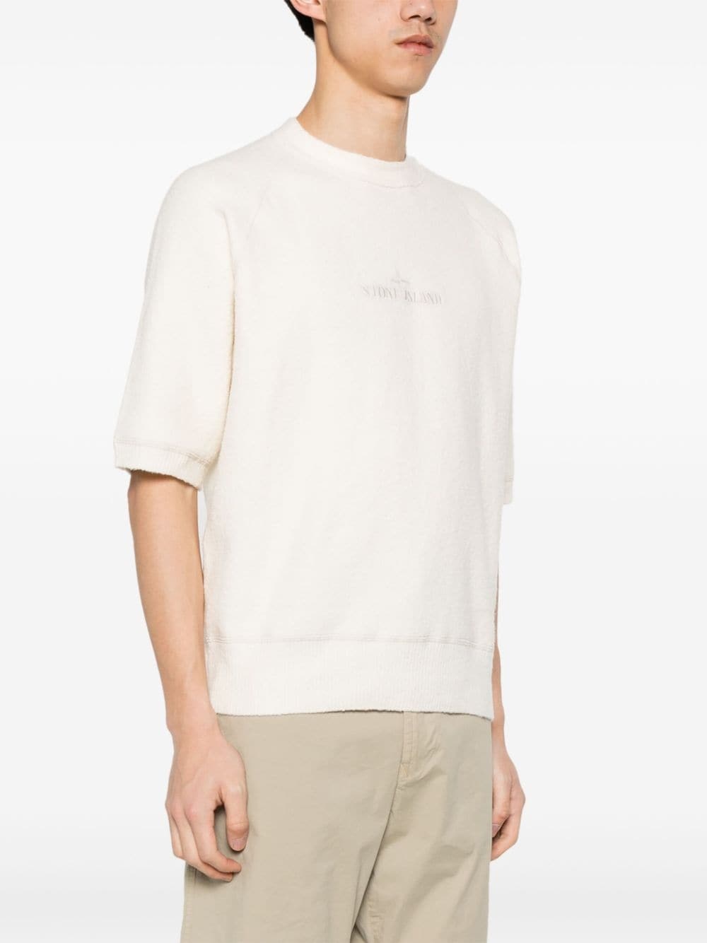 logo-embroidered short-sleeve jumper - 3