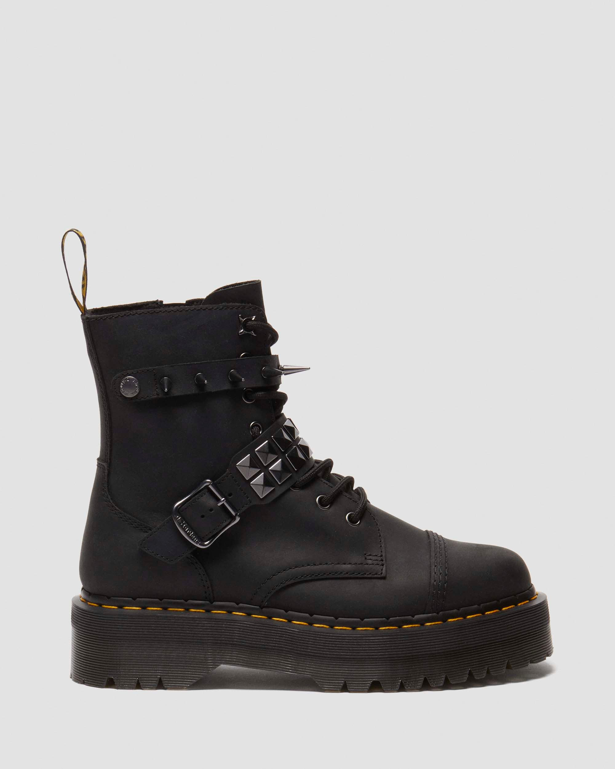 Jadon Spike Leather Platform Boots - 1