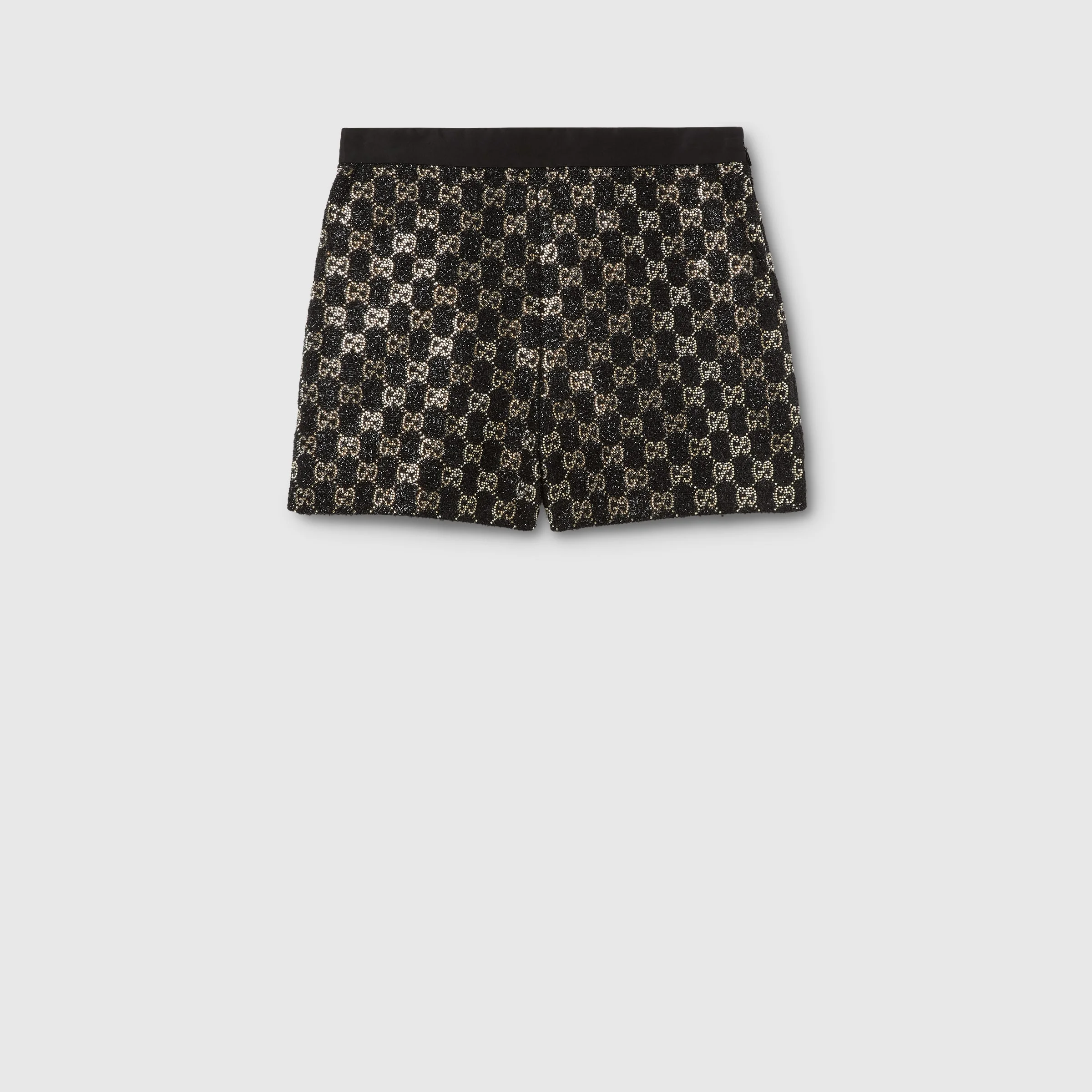 Embroidered wool tweed lamé shorts - 1