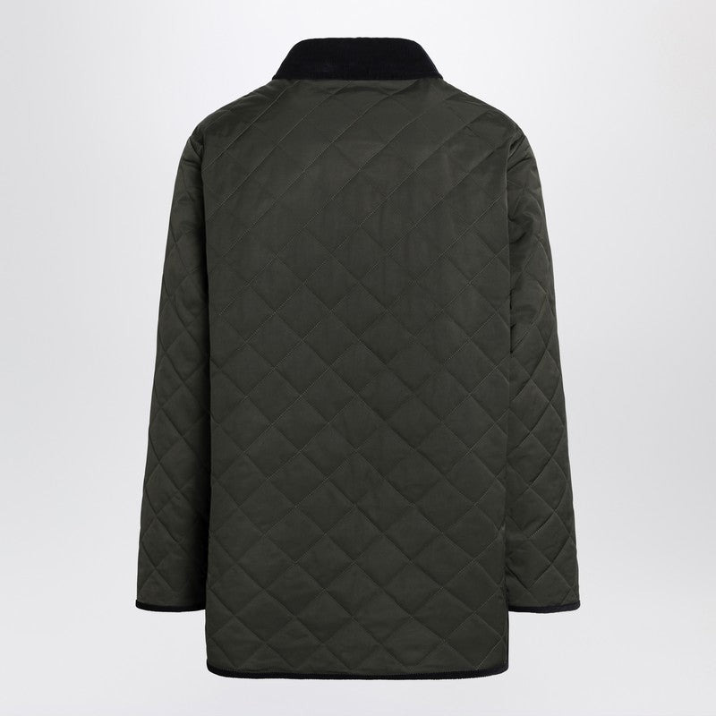 Valentino Olive Green Quilted Jacket With Vlogo Patch Men - 2