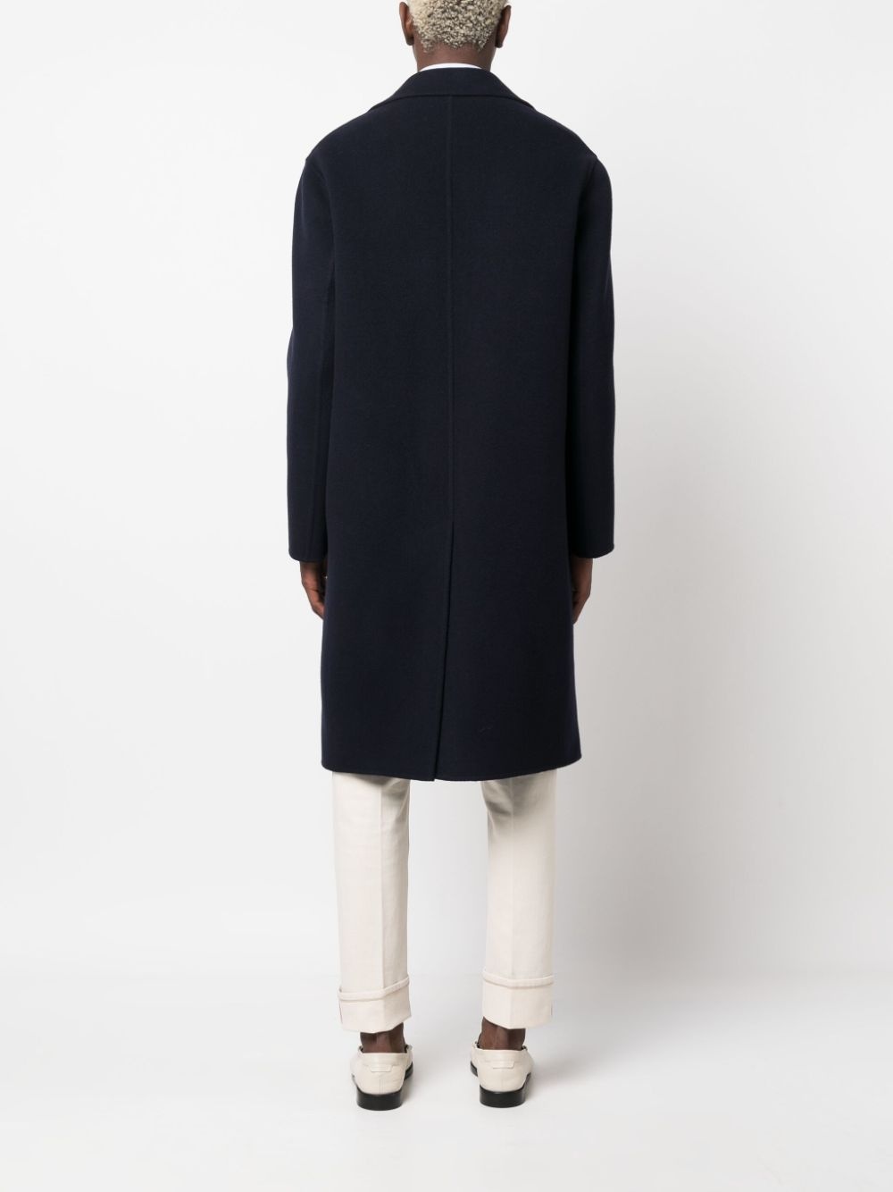 single-breasted wool-blend coat - 4