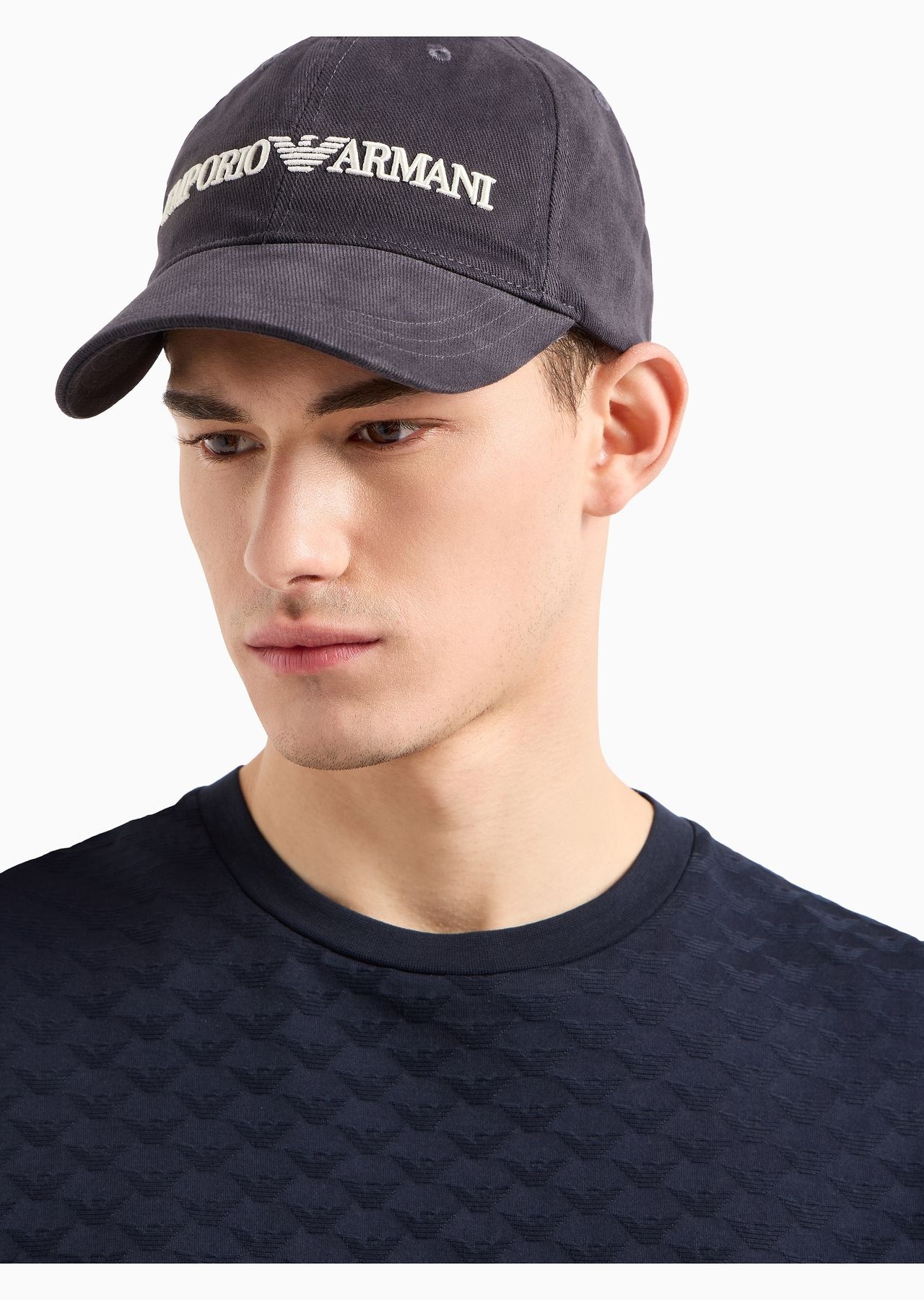 Baseball cap with embossed Emporio Armani embroidery - 4