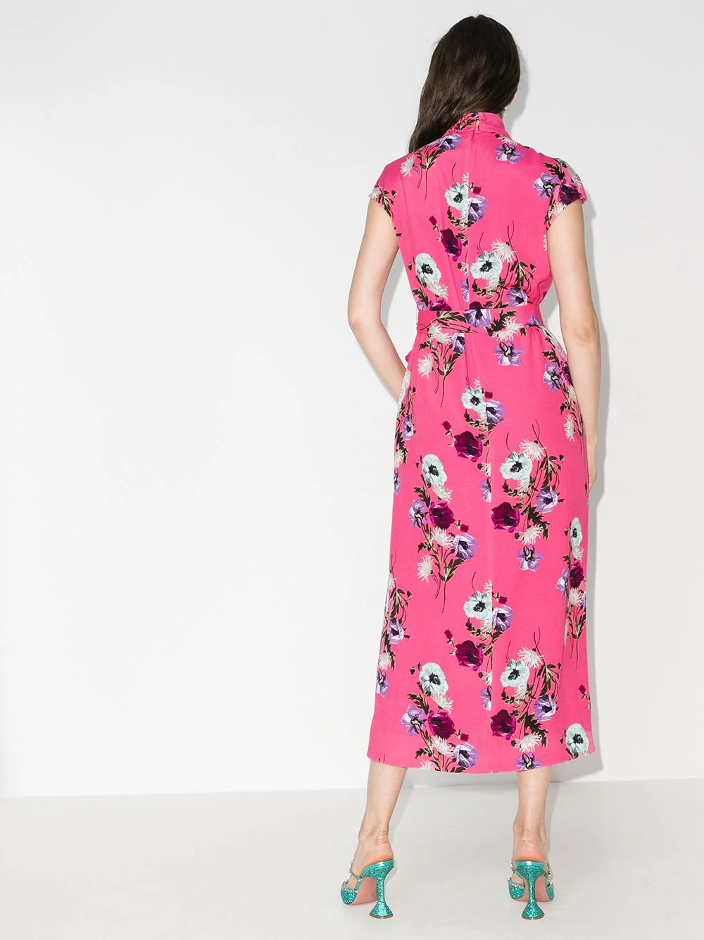 Finn floral print silk midi dress - 3