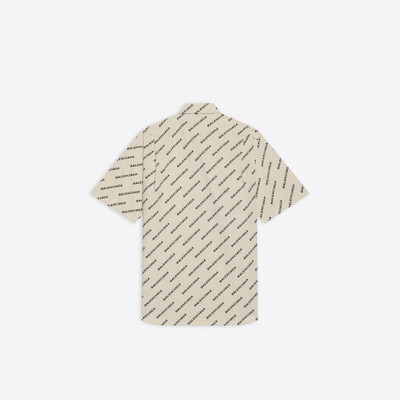 BALENCIAGA Men's Year Of The Tiger Typo Short Sleeve Shirt Normal Fit in Beige outlook