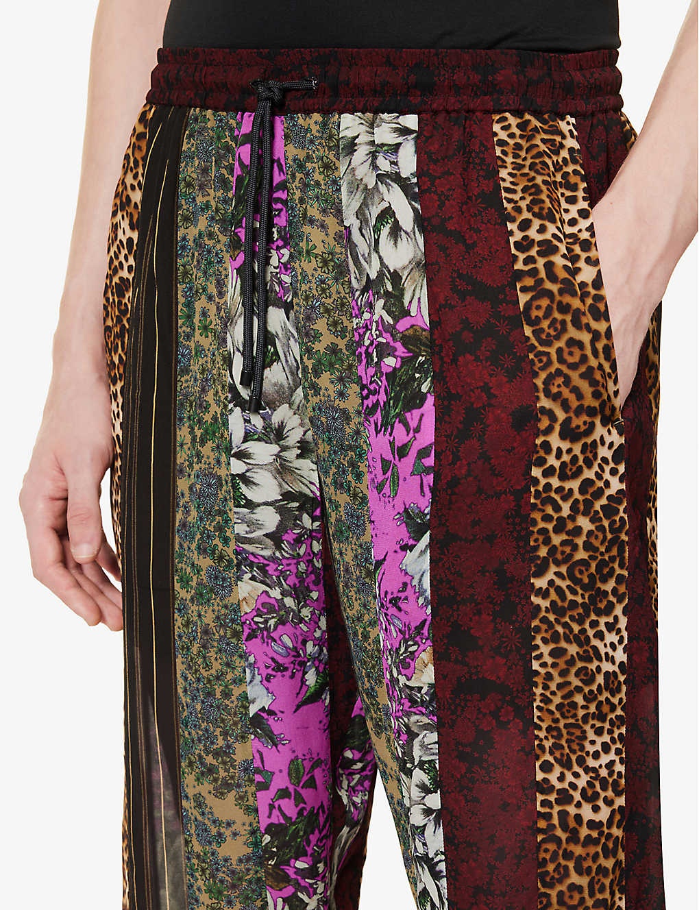 Penny patchwork-patterned straight-leg relaxed-fit woven trousers - 5
