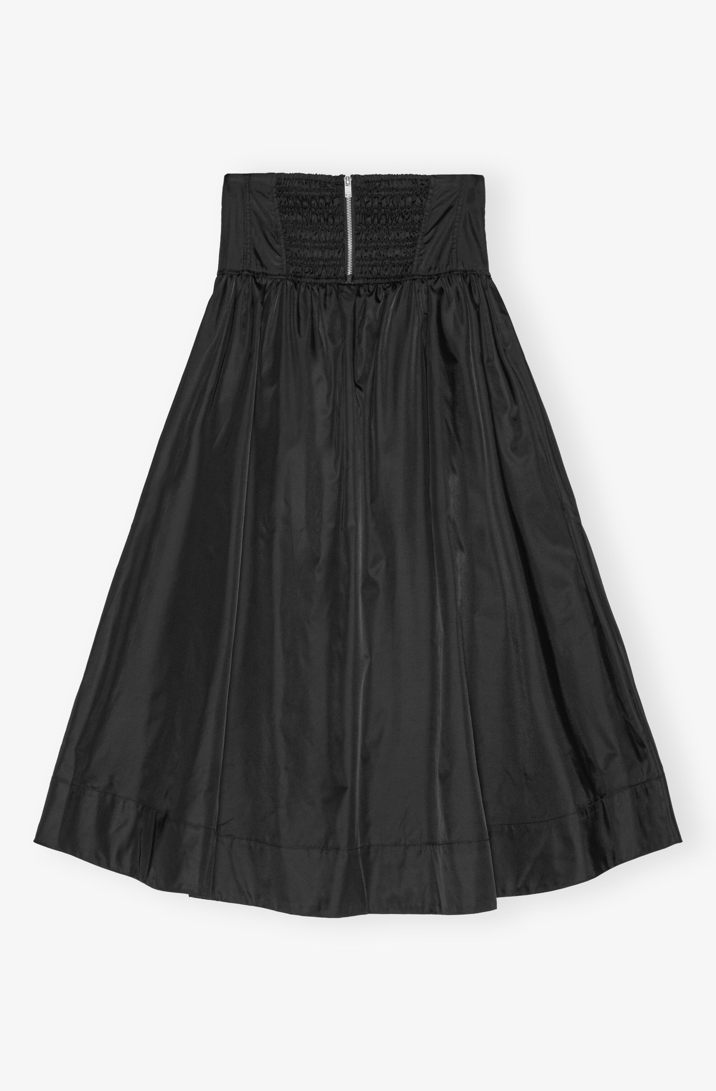 BLACK DUCHESSE NYLON LONG POCKET SKIRT - 6