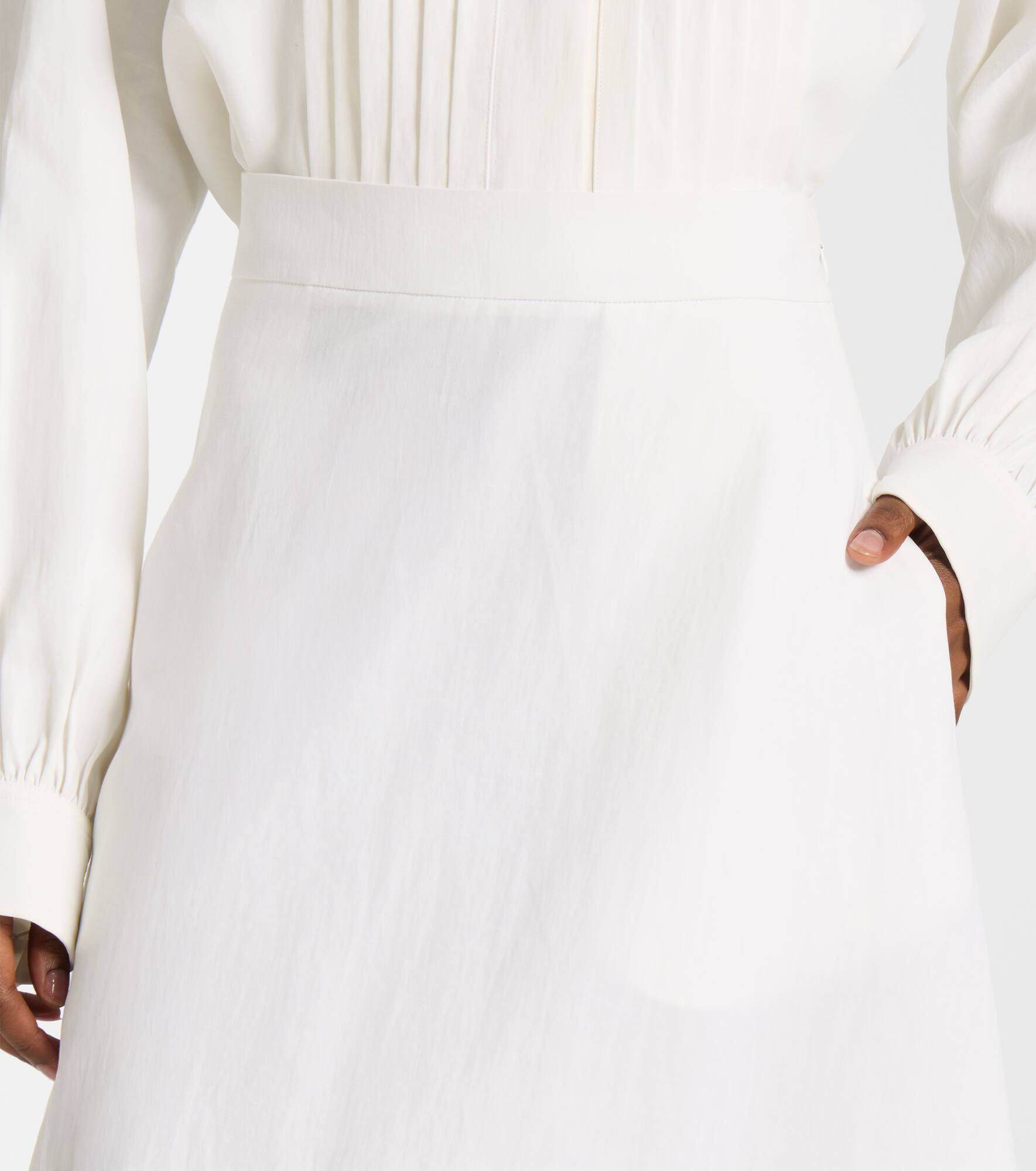Asymmetric linen midi skirt - 4