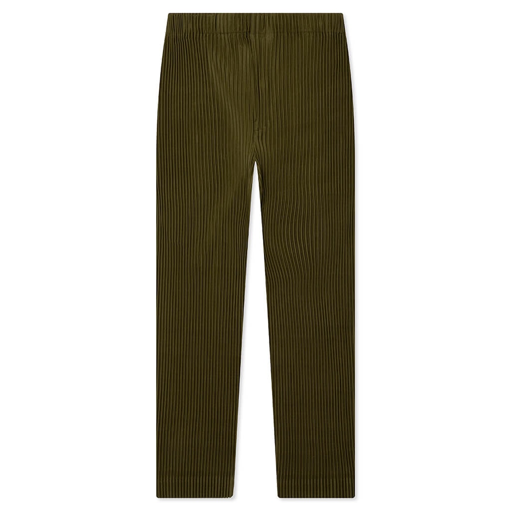 COLOR PLEATS PANTS - OLIVE KHAKI - 1