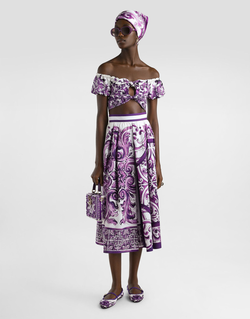 Dolce & Gabbana Majolica-print poplin top outlook