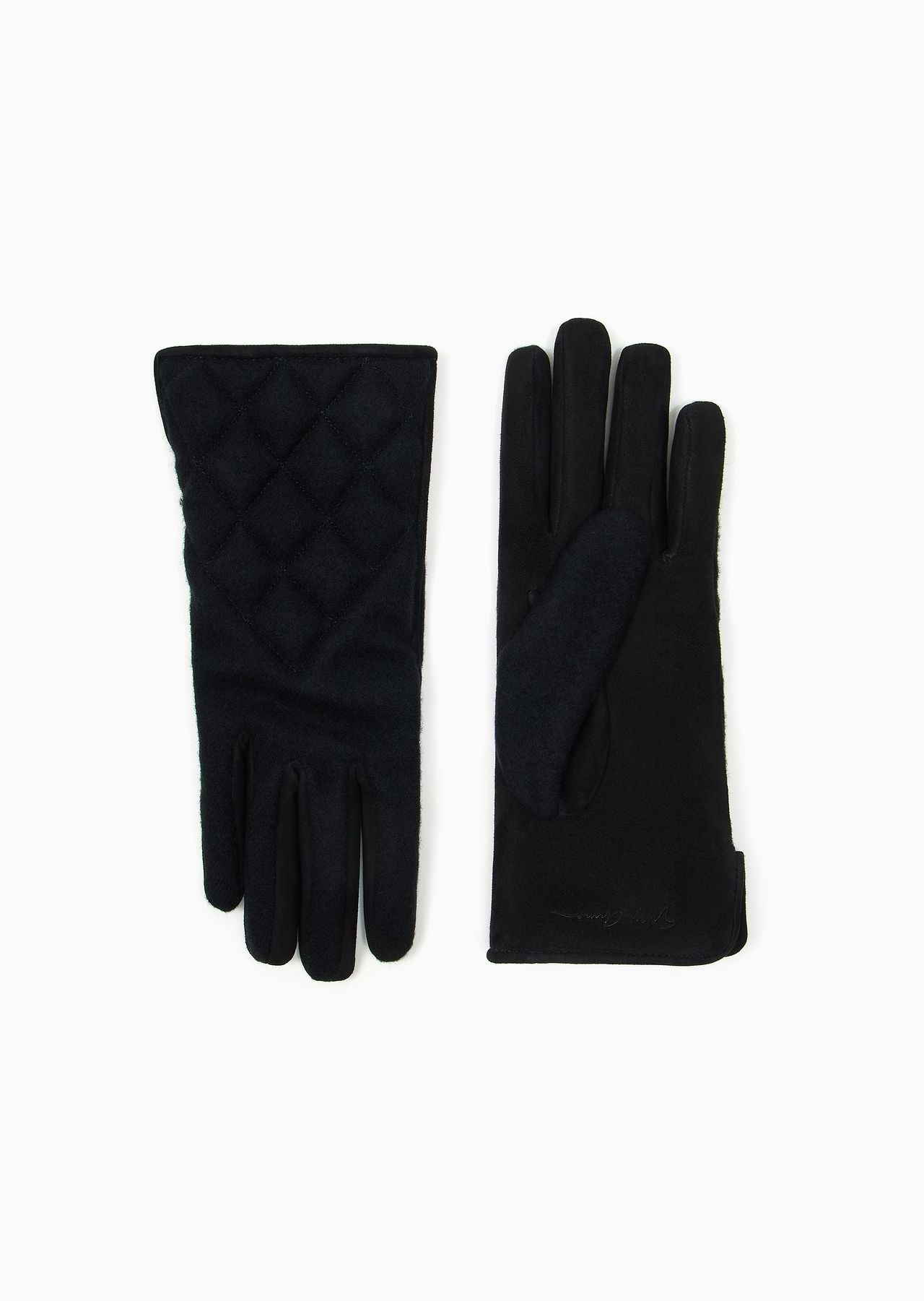 Suede and wool gloves - 1