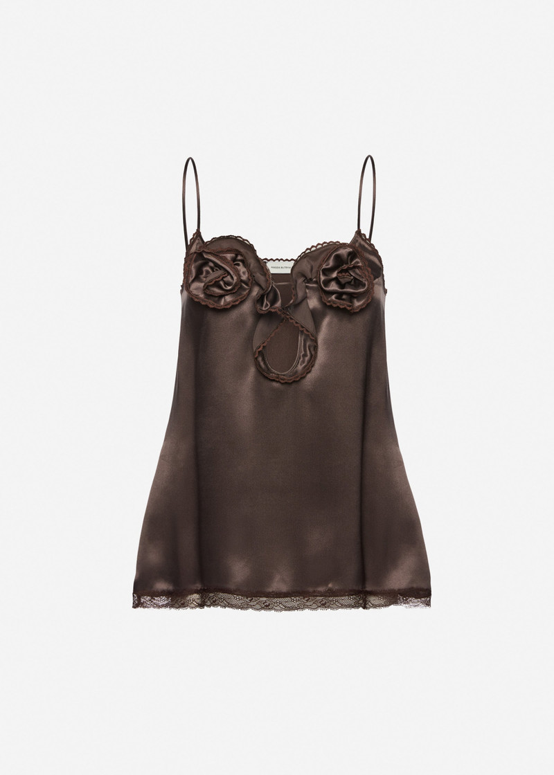 Silk rose camisole in brown 1