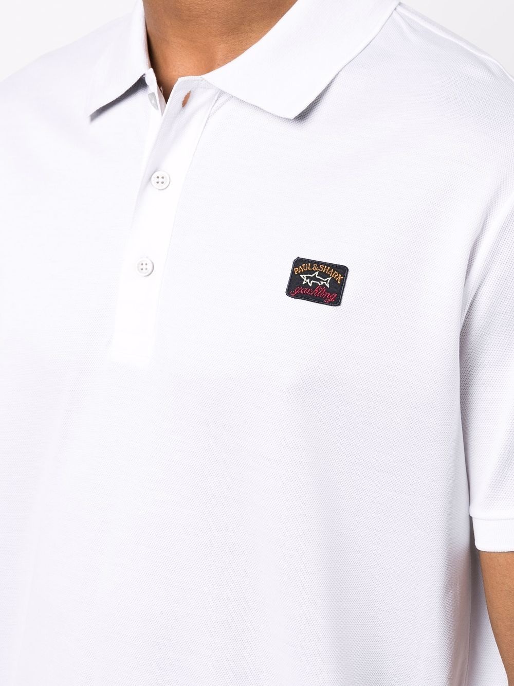 logo-patch cotton polo shirt - 5