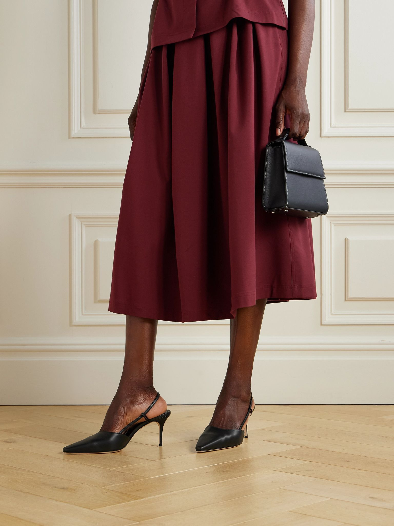 Touki 70 leather slingback pumps Black - 2