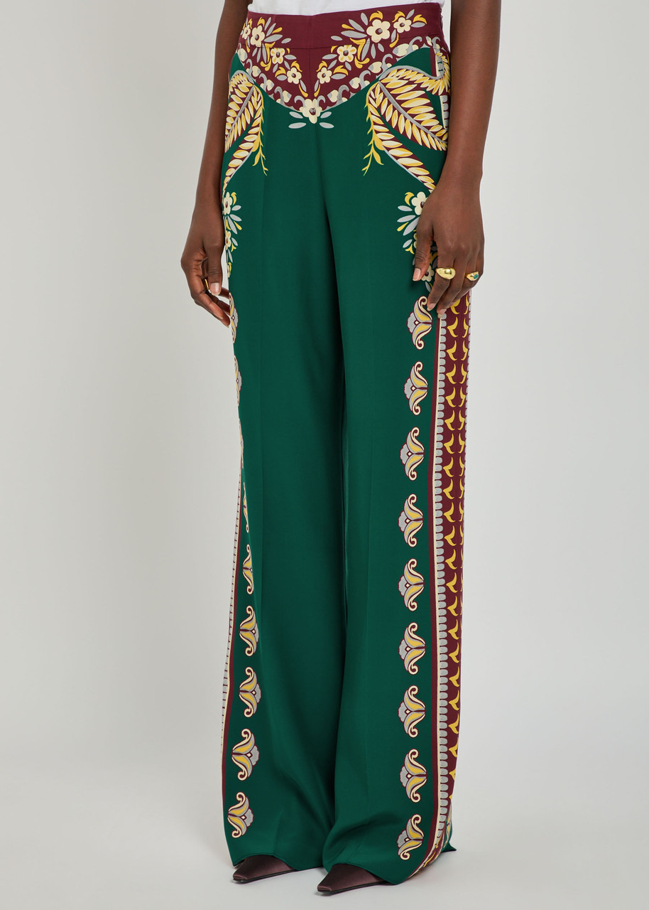 Etro Printed Straight-leg Silk Trousers - 2