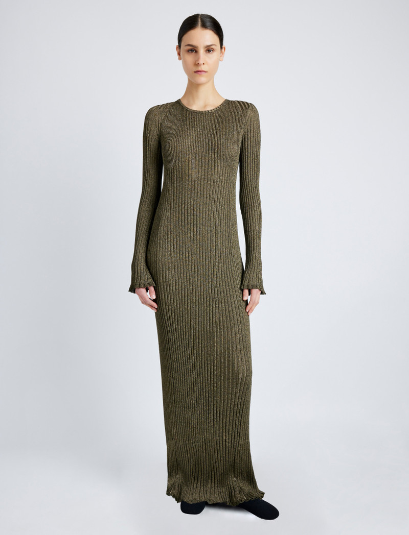 Proenza Schouler Joni Dress in Metallic Rib outlook