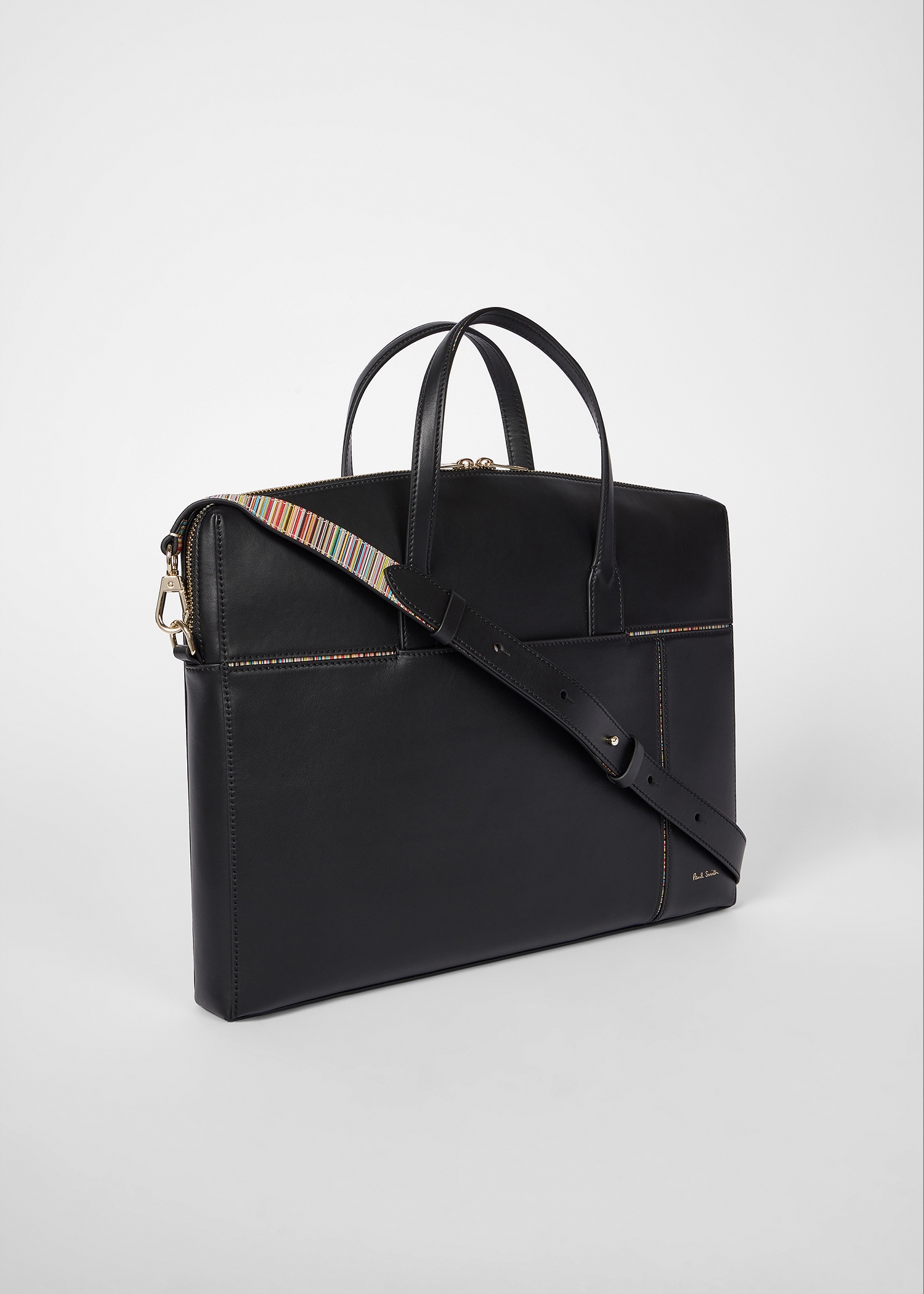 Women's 'Signature Stripe' Trim Leather Slim Folio - 3