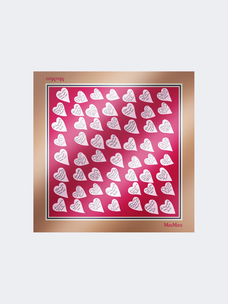 VALLO Printed silk scarf - BEIGE 1