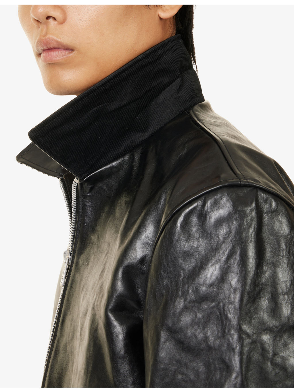 Mini Relaxed-Fit Leather Jacket - 5