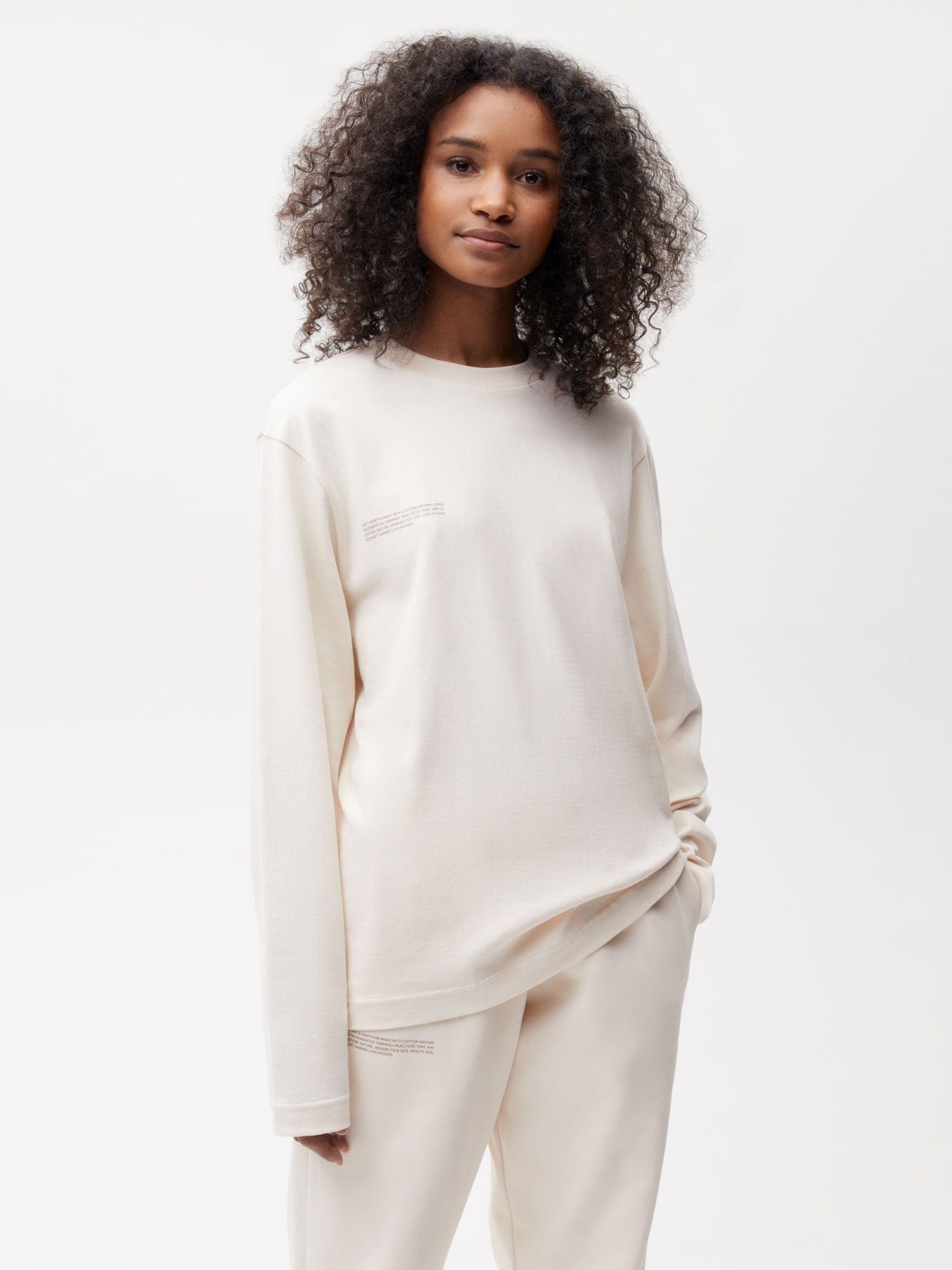 Womens In Conversion Cotton Long Sleeve T-shirt - Cotton White - 2