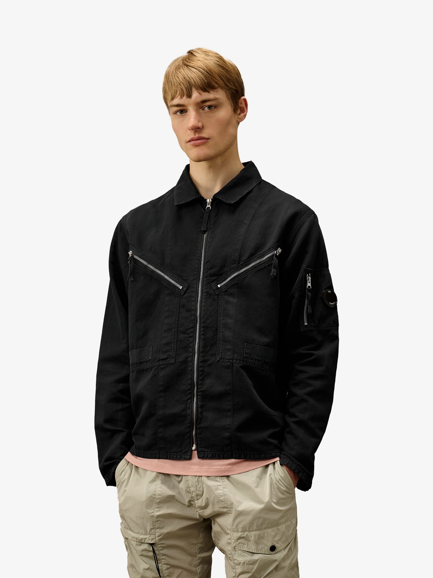C.P.COMPANY - C.P.Company Cotton And Linen Shirt With Zip Closure - 1