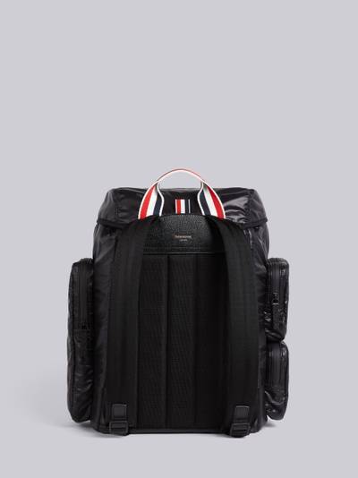 Thom Browne Black Ripstop Tricolor Webbing Backpack outlook