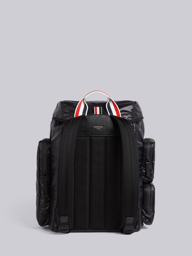 Thom Browne Black Ripstop Tricolor Webbing Backpack outlook