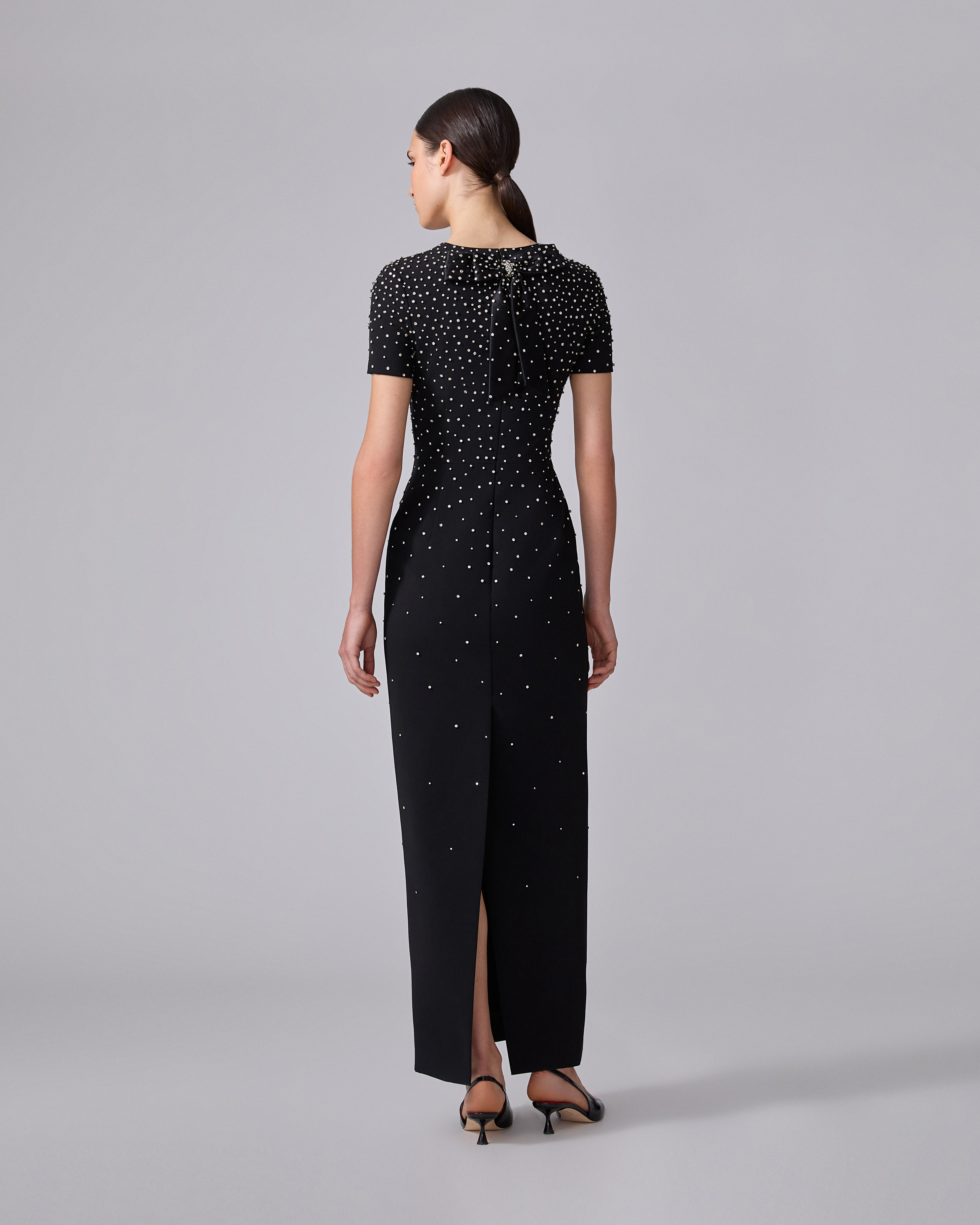 Crystal-Embroidered Column Gown - 3