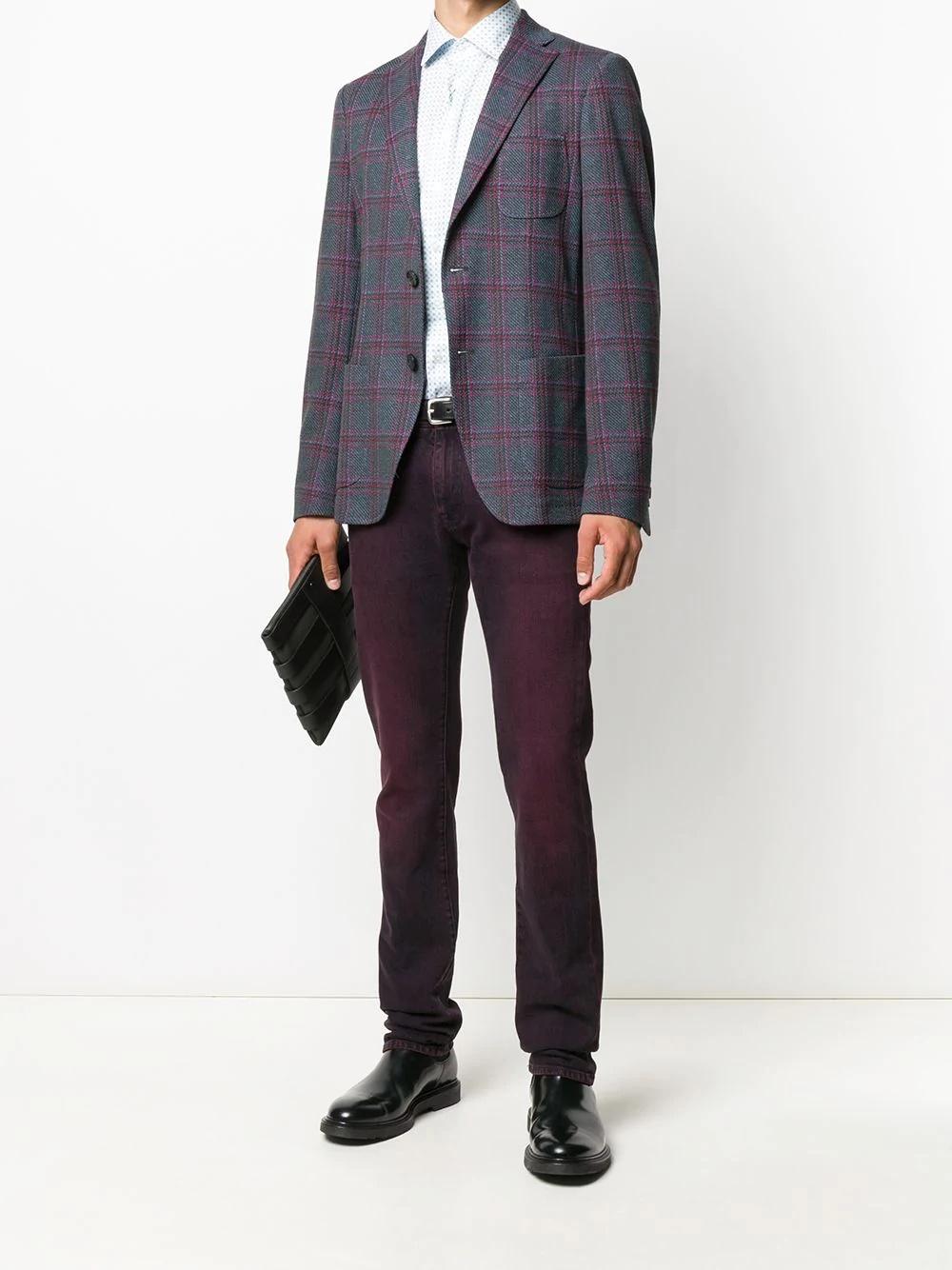 checked blazer - 2