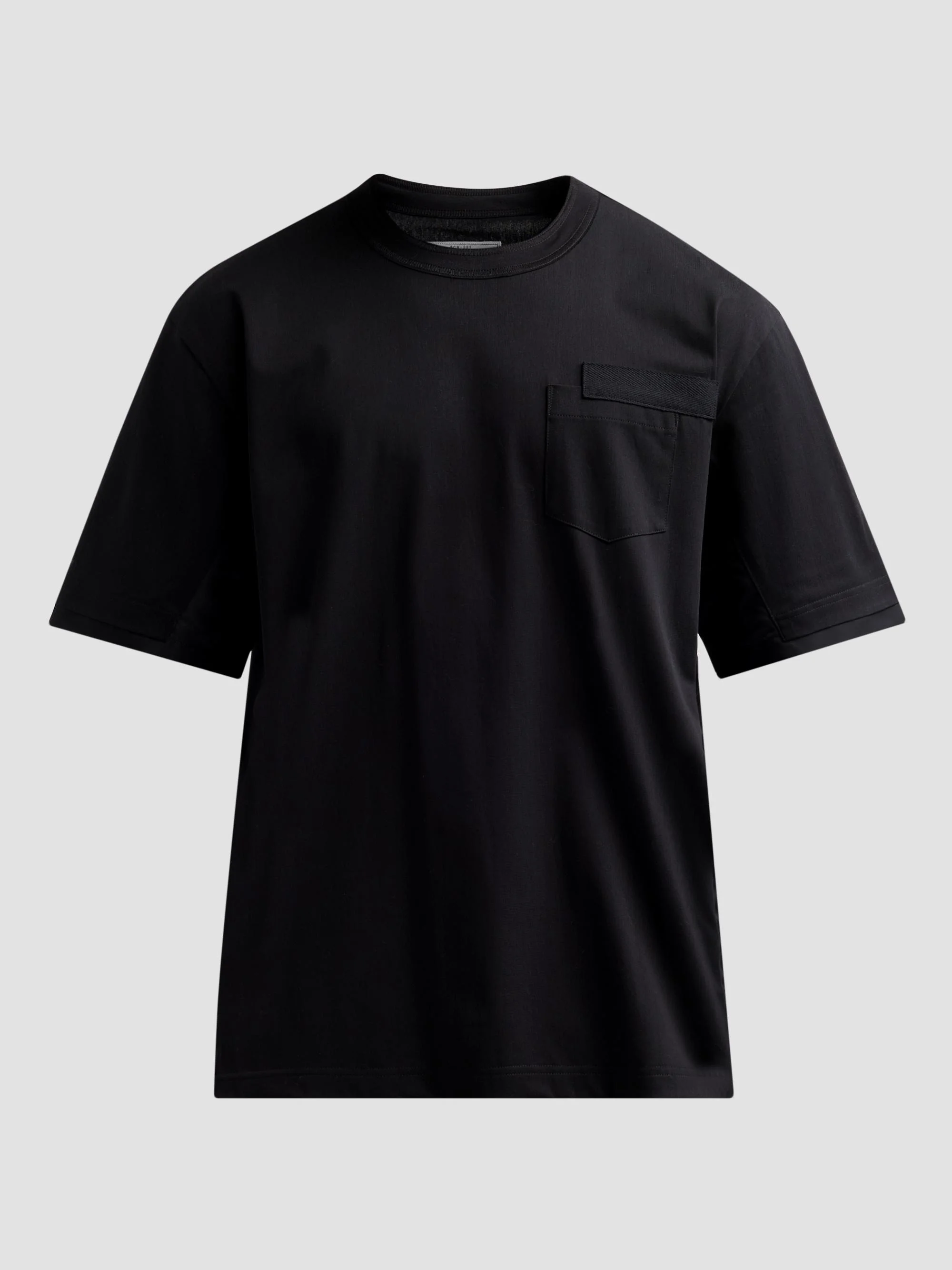 Men's Nylon Twill x Cotton Jersey T-Shirt - Black - 1