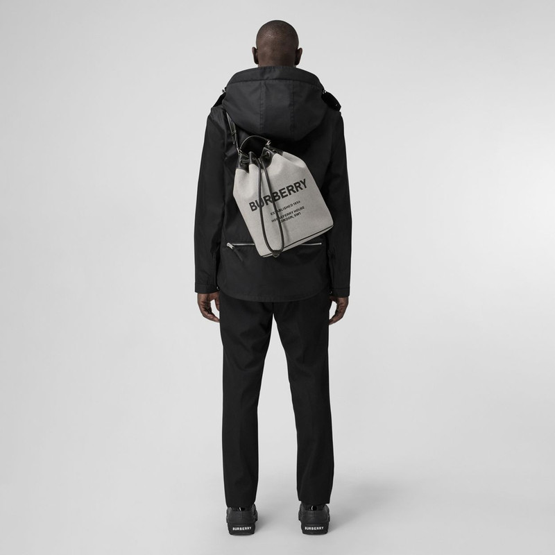 Horseferry Print Cotton Canvas Drawcord Tote 6