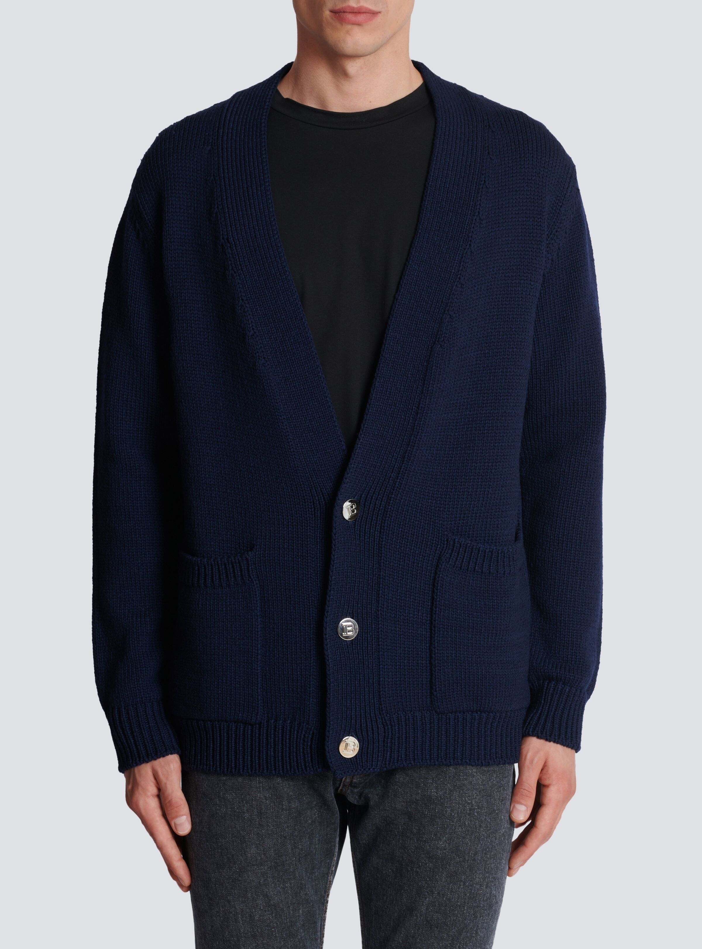 Balmain Paris logo knit cardigan - 5