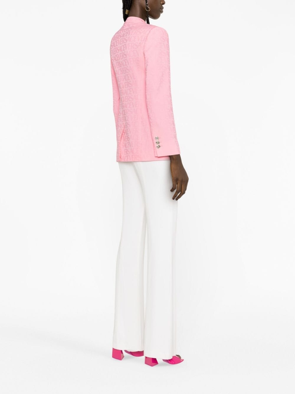 Allover-jacquard wool blazer - 4