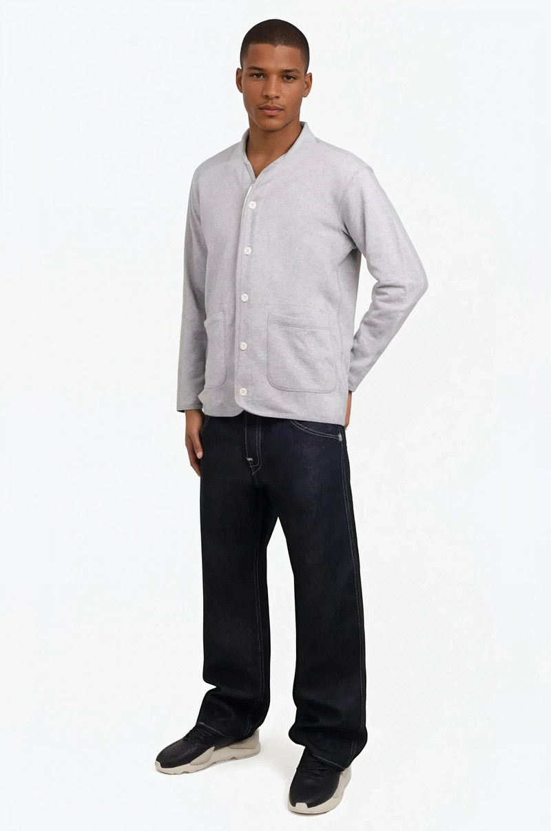 Comme Des Garçons CONTRAST BUTTON CARDIGAN | TOP GREY outlook