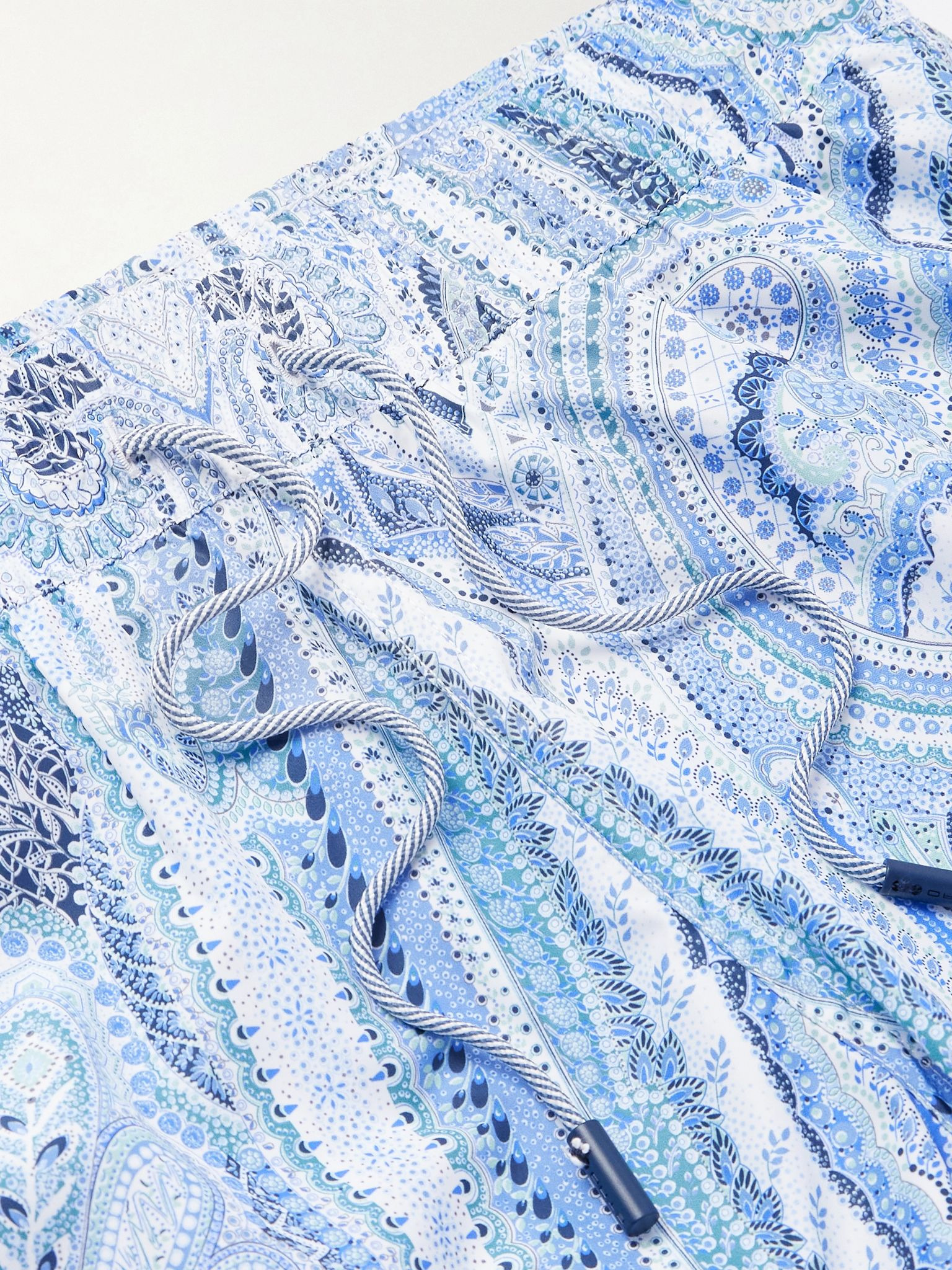 Roma Straight-Leg Mid-Length Paisley-Print Swim Shorts Blue - 4
