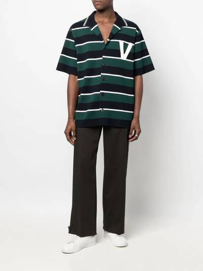 Valentino striped button-up sweatshirt outlook