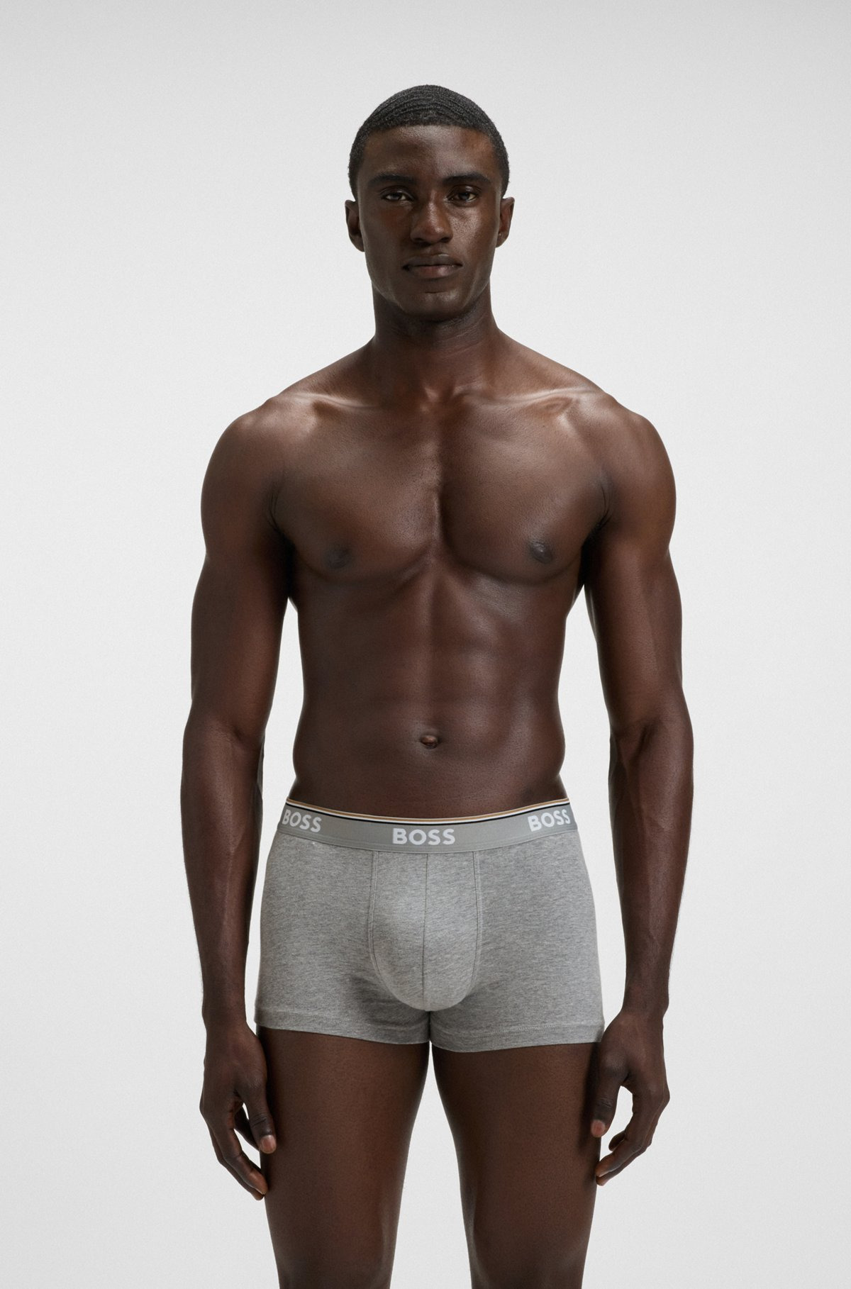 THREE-PACK OF STRETCH-COTTON TRUNKS WITH LOGO WAISTBANDS - 2