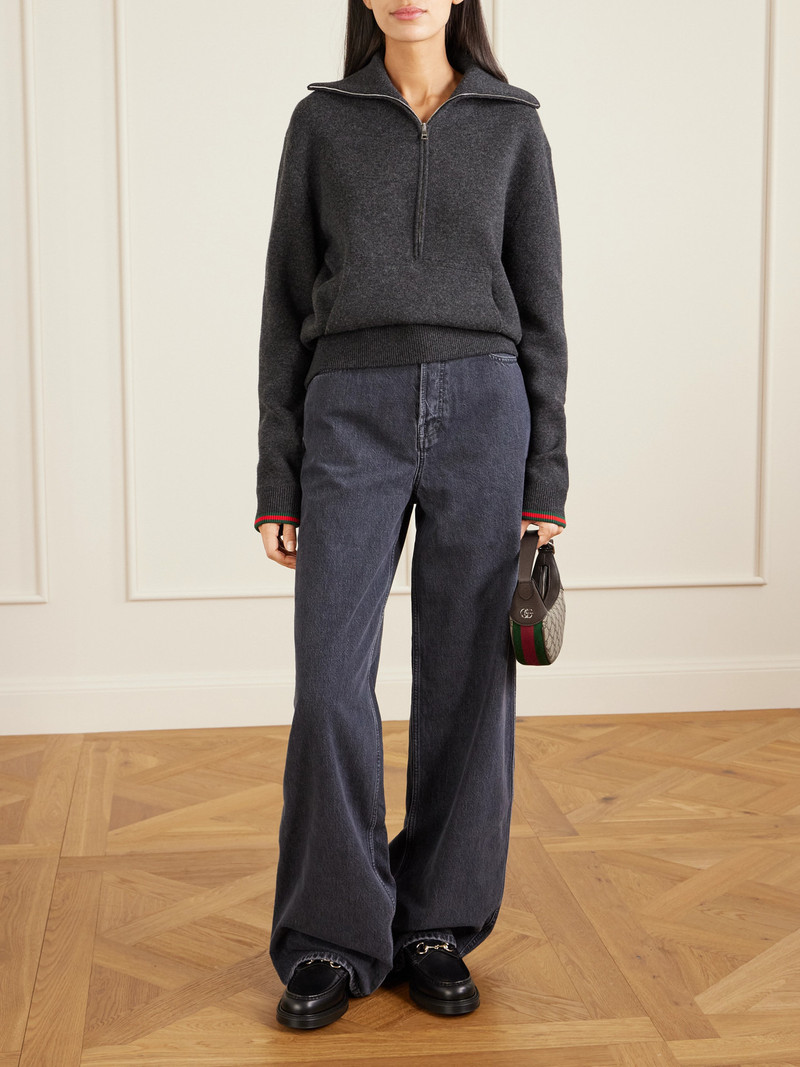 GUCCI Ophidia Mini Webbing-trimmed Textured-leather And Printed Coated-canvas Shoulder Bag outlook