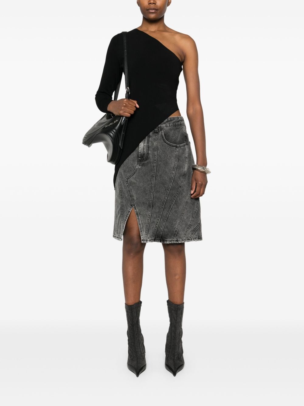 spiral denim skirt - 2