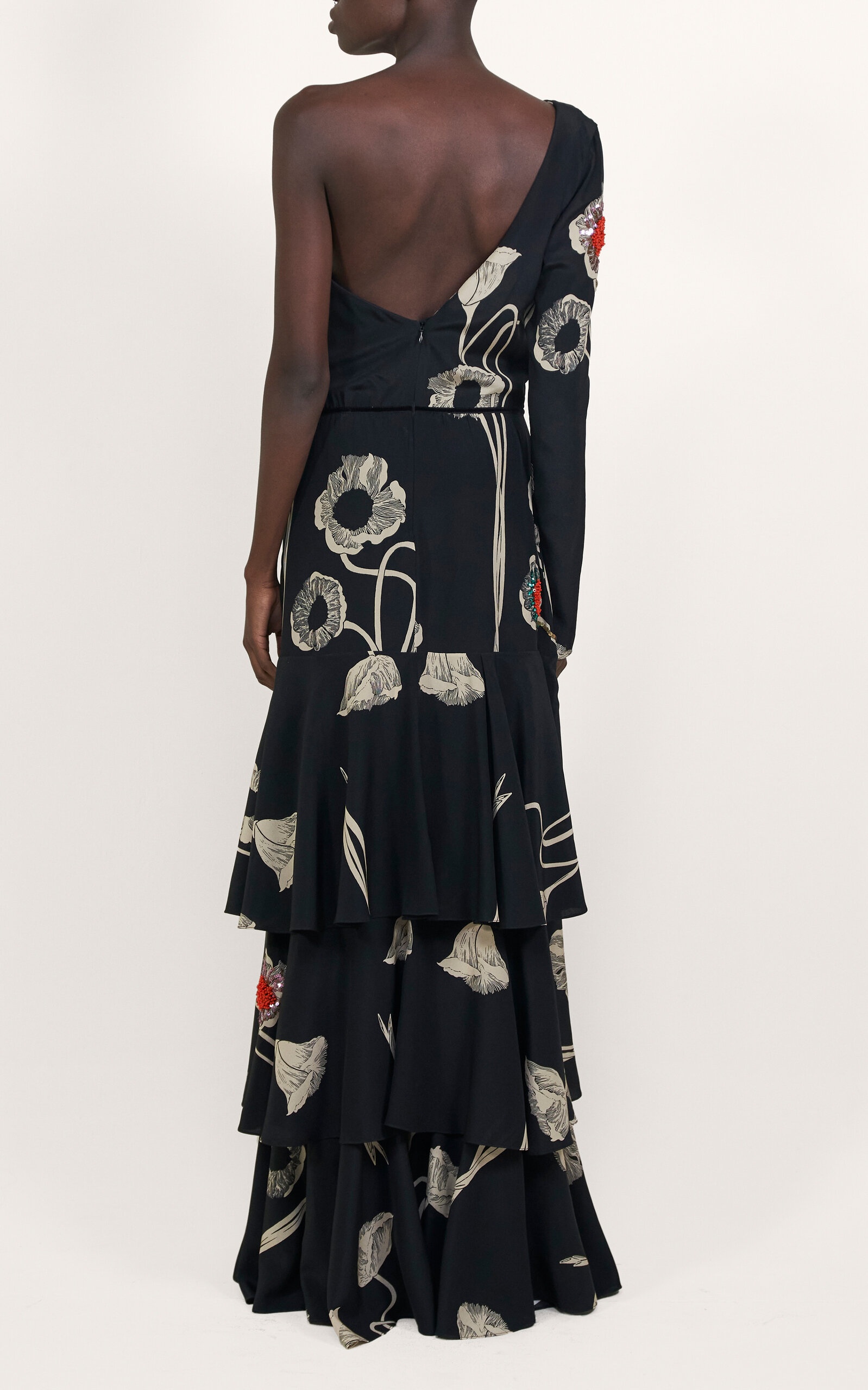 Poesia De Paz Tiered Silk Maxi Dress black - 3