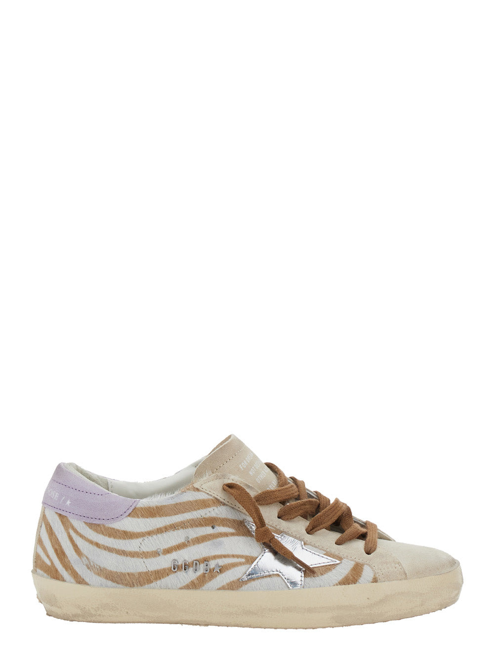 Golden Goose Women 'Superstar' White Low Top Sneakers With Glittered Star Patch And Laminated Heel W - 1