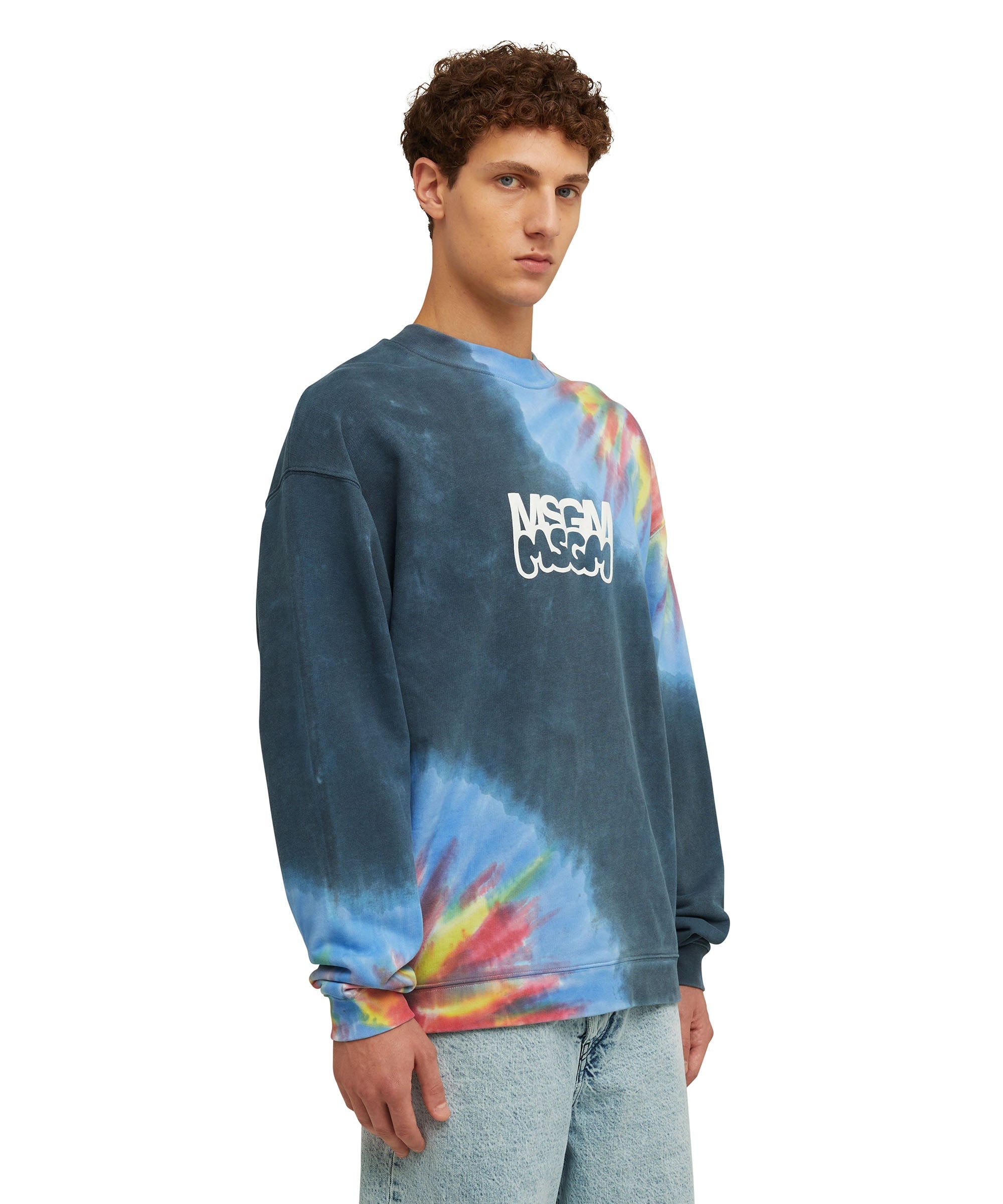 Tie-dye cotton crewneck sweatshirt with logo and graphic in collaboration with Burro Studio - 4