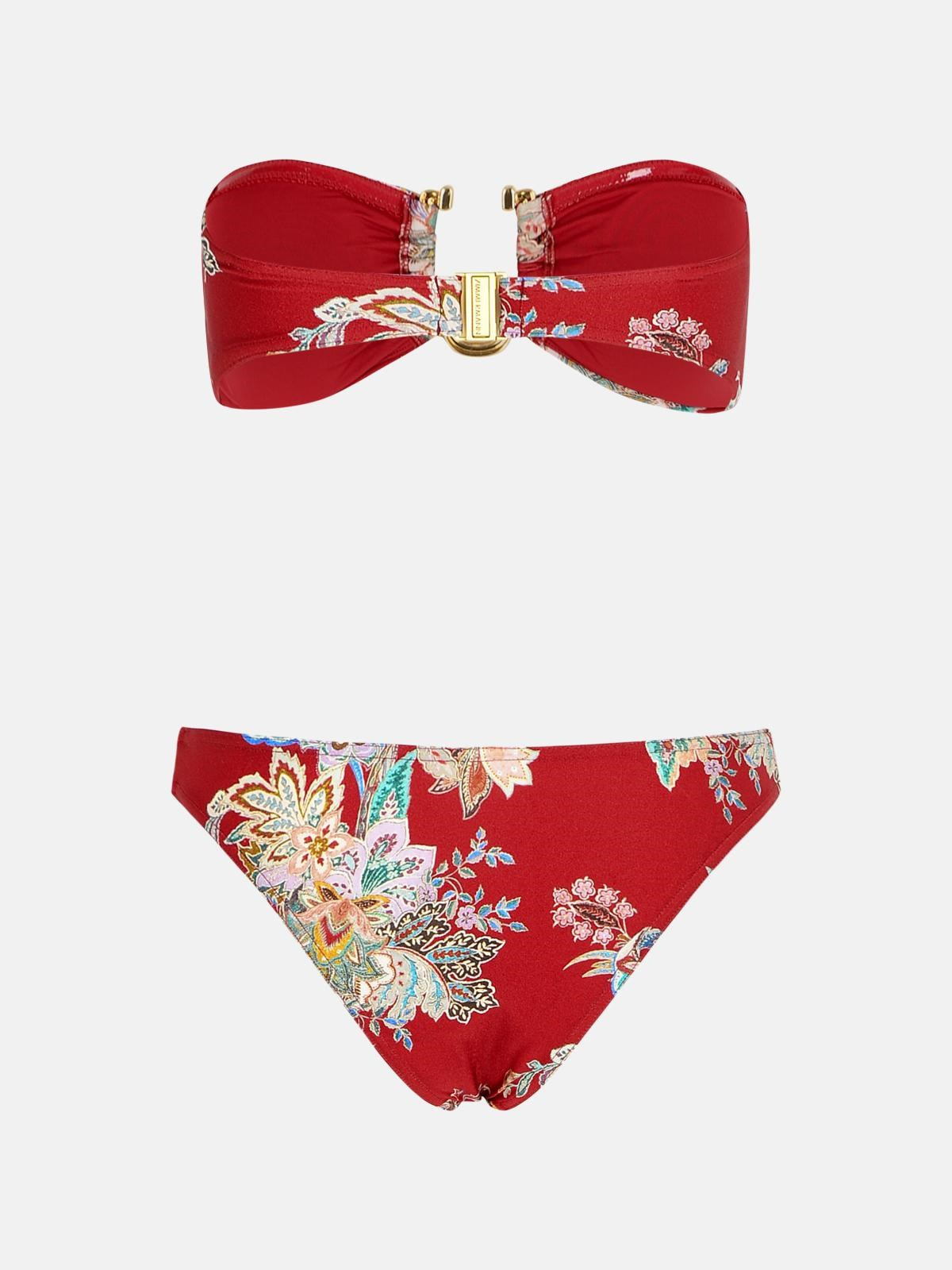 'RIHANNON' RED POLYAMIDE BLEND BIKINI - 3
