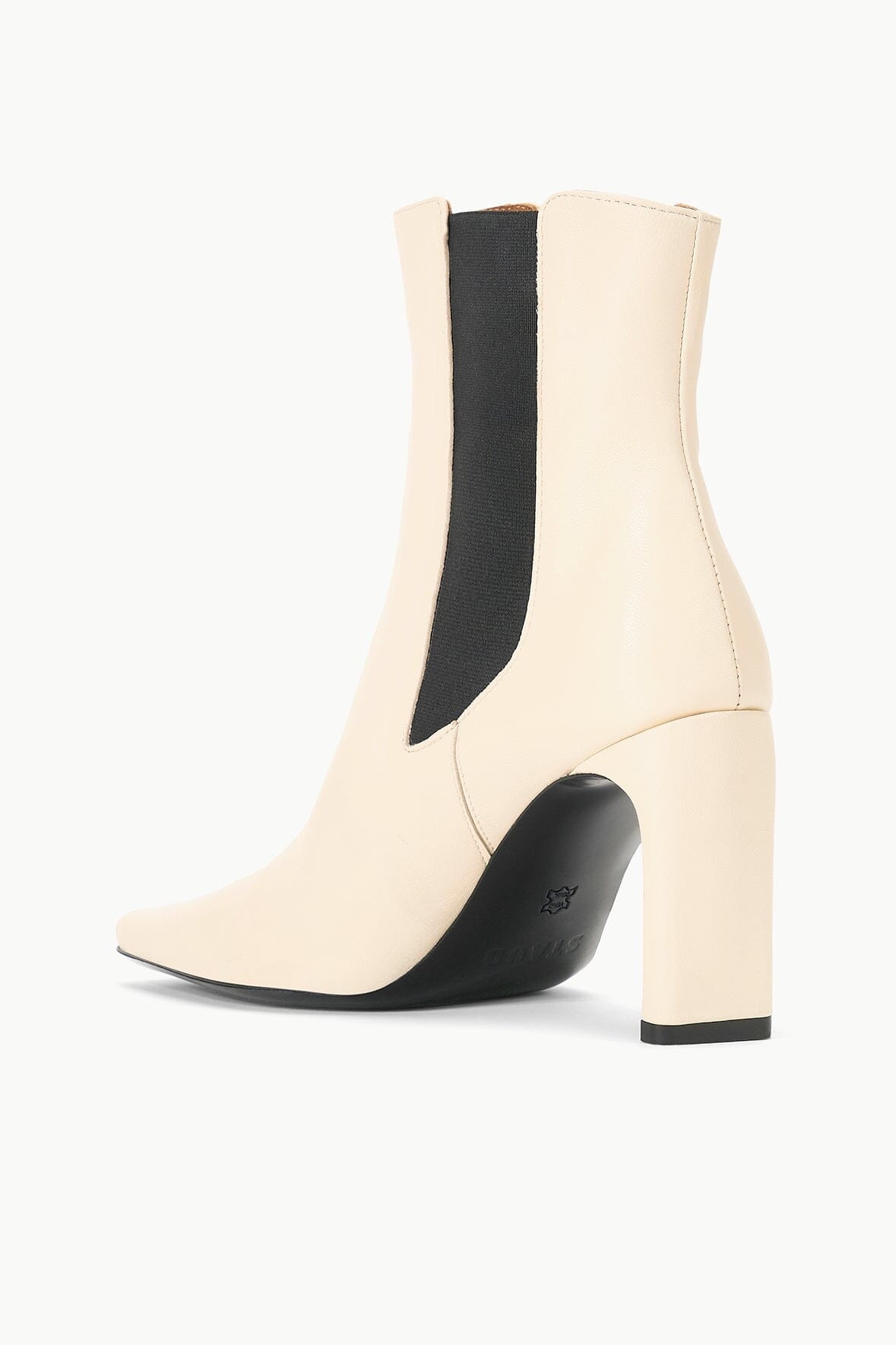STAUD WALLY HIGH HEEL ANKLE BOOT CREAM - 3