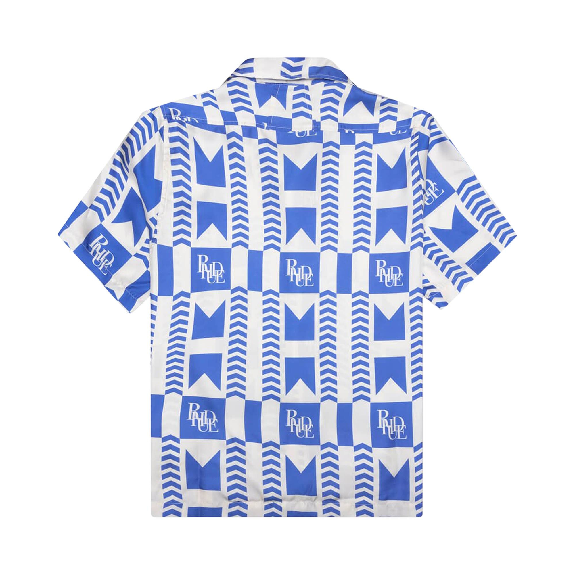 Rhude Grasse Silk Shirt 'Blue/Ivory' - 2