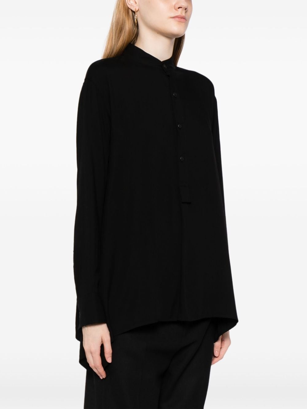 button-up band-collar shirt - 3